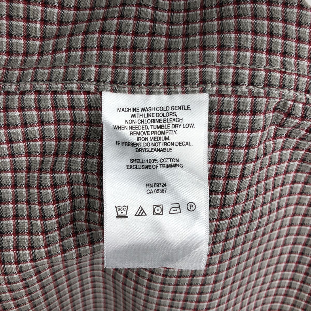 Columbia Long-Sleeve Button-Down Check Shirt, Men's Size M (approx.) cotton Khaki type Vintage Second Hand