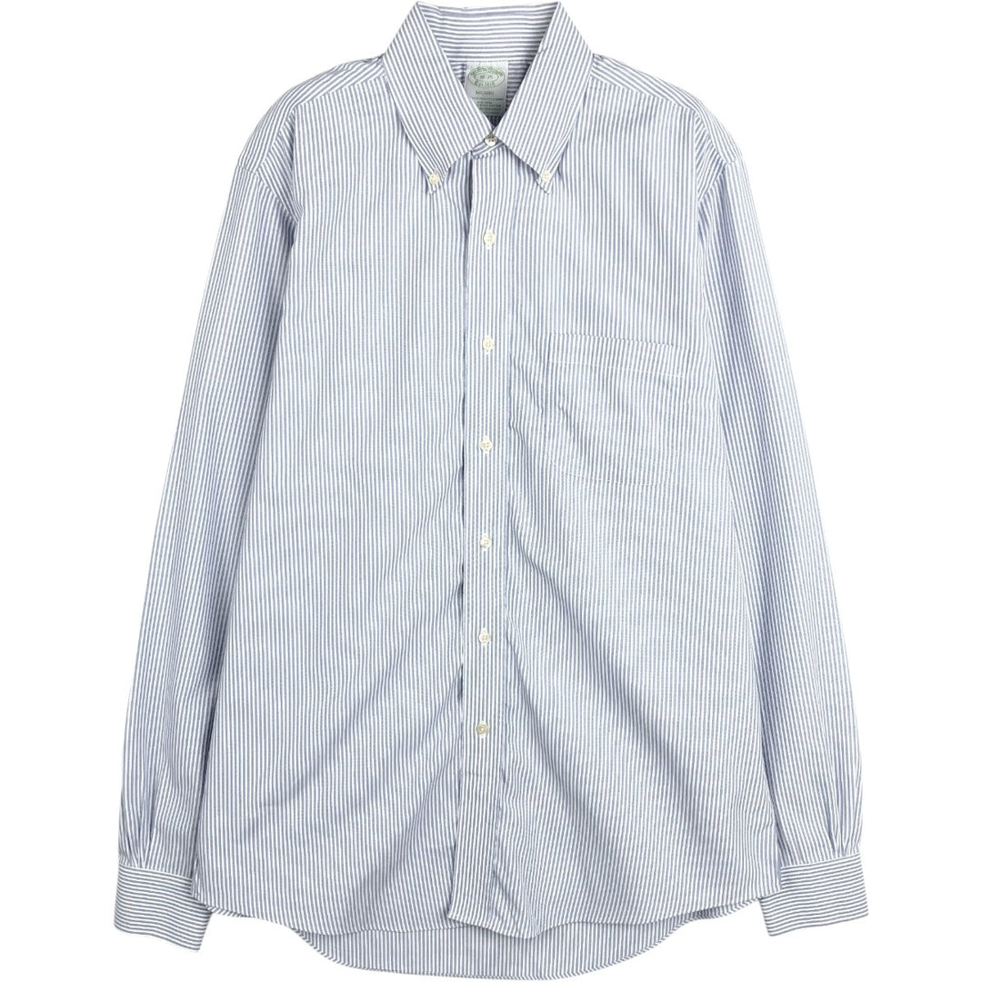 Brooks Brothers Est.1818 Milano Long Sleeve Button-Down Striped Shirt, Men's Size L Supima Cotton blue type Vintage Second Hand