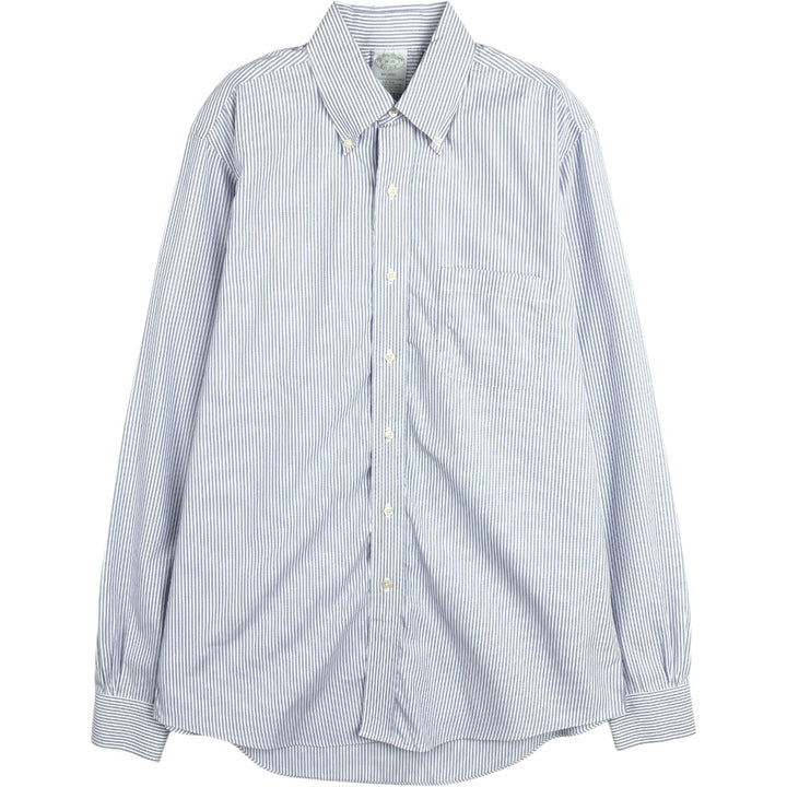 Brooks Brothers Est.1818 Milano Long Sleeve Button-Down Striped Shirt, Men's Size L Supima Cotton blue type Vintage Second Hand