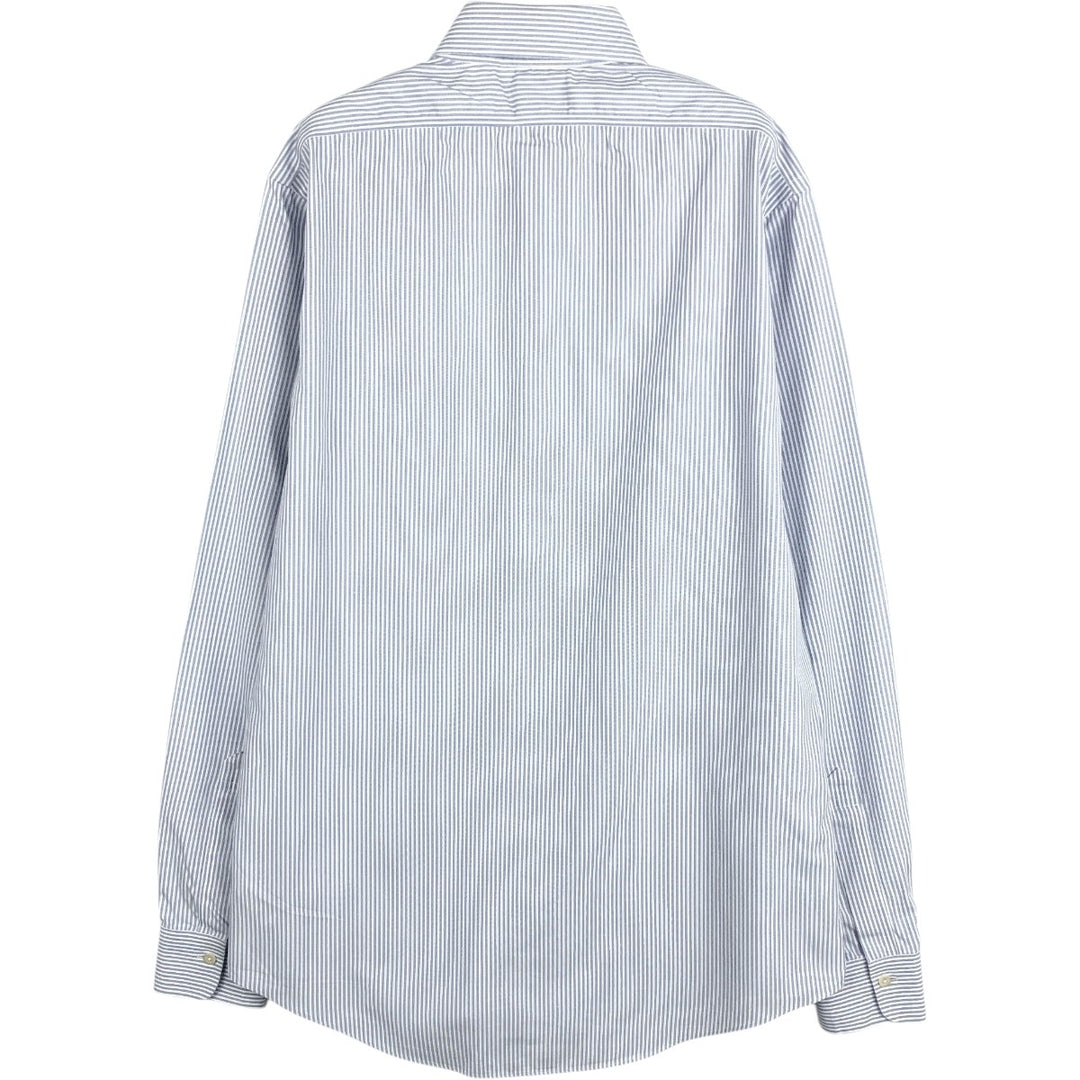 Brooks Brothers Est.1818 Milano Long Sleeve Button-Down Striped Shirt, Men's Size L Supima Cotton blue type Vintage Second Hand