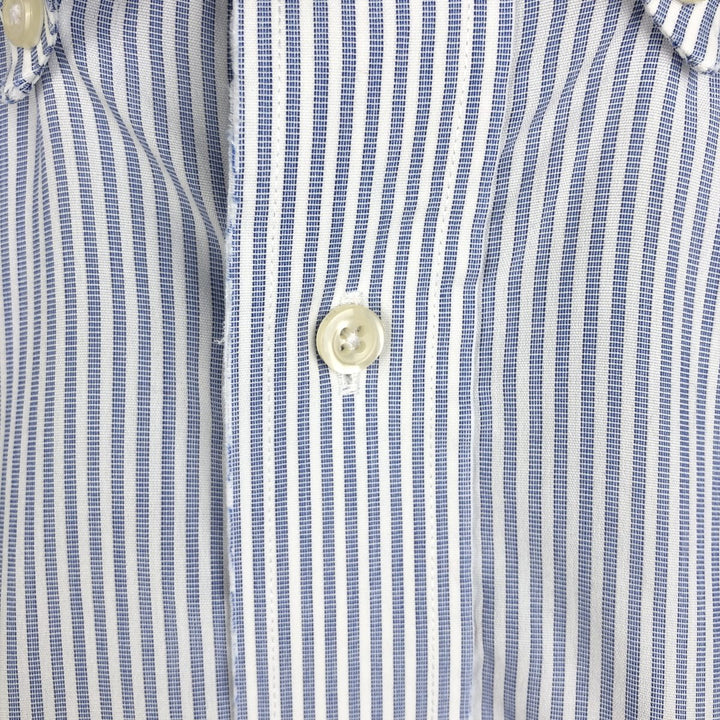 Brooks Brothers Est.1818 Milano Long Sleeve Button-Down Striped Shirt, Men's Size L Supima Cotton blue type Vintage Second Hand