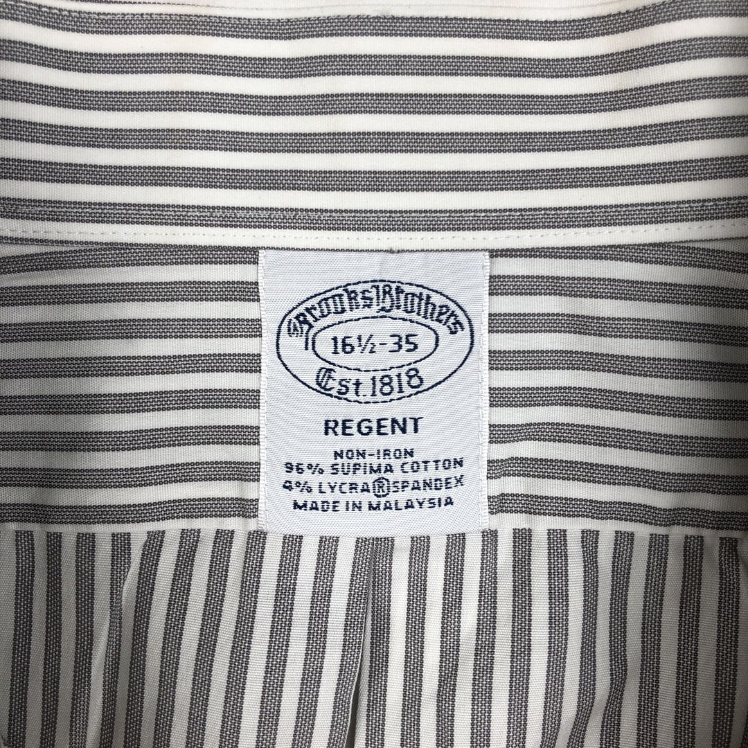 Brooks Brothers Est.1818 Wide Collar Long Sleeve Cotton Striped Shirt Men's Size L Supima Cotton white type Vintage Second Hand