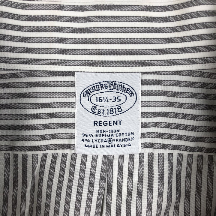 Brooks Brothers Est.1818 Wide Collar Long Sleeve Cotton Striped Shirt Men's Size L Supima Cotton white type Vintage Second Hand