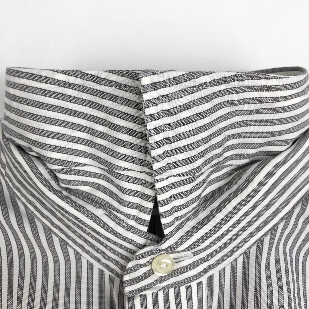 Brooks Brothers Est.1818 Wide Collar Long Sleeve Cotton Striped Shirt Men's Size L Supima Cotton white type Vintage Second Hand