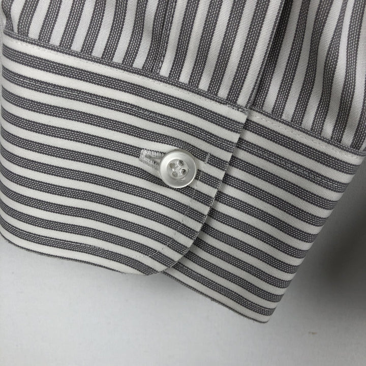 Brooks Brothers Est.1818 Wide Collar Long Sleeve Cotton Striped Shirt Men's Size L Supima Cotton white type Vintage Second Hand