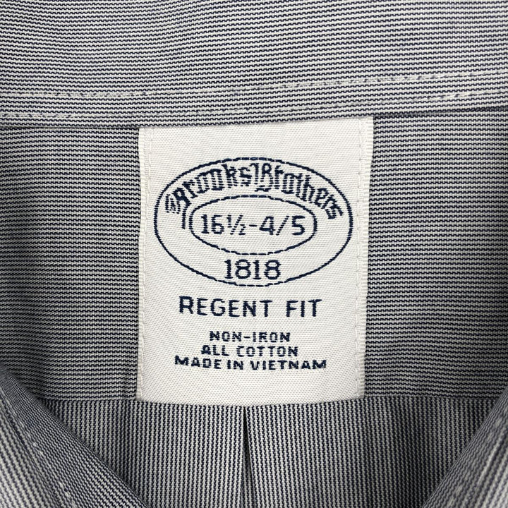 Brooks Brothers 1818 REGENT FIT Long-Sleeve Cotton Stripe Shirt, Men's Size L (approx.) cotton navy blue type Vintage Second Hand