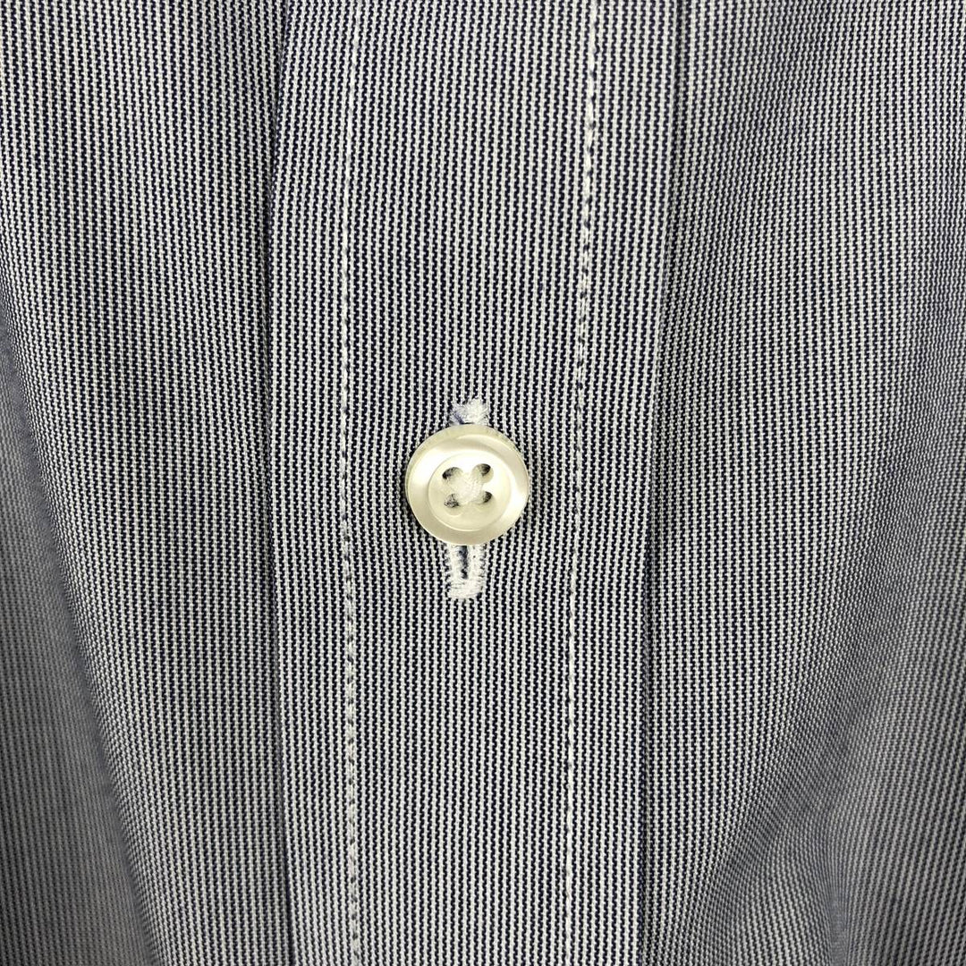 Brooks Brothers 1818 REGENT FIT Long-Sleeve Cotton Stripe Shirt, Men's Size L (approx.) cotton navy blue type Vintage Second Hand