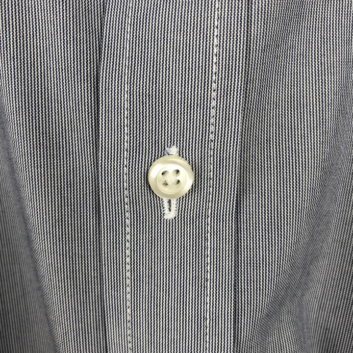 Brooks Brothers 1818 REGENT FIT Long-Sleeve Cotton Stripe Shirt, Men's Size L (approx.) cotton navy blue type Vintage Second Hand