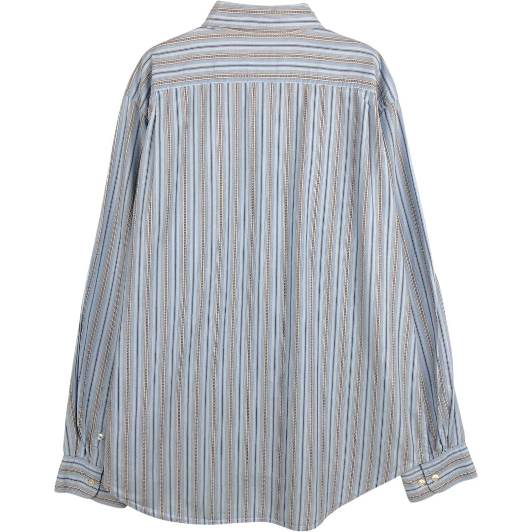 2000'S GAP CLASSIC FIT Long-Sleeve Cotton Stripe Shirt, Men's Size L (approx.) cotton Blue type light blue Vintage Second Hand