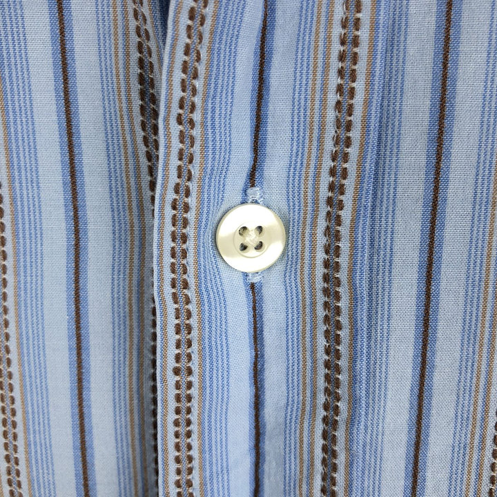 2000'S GAP CLASSIC FIT Long-Sleeve Cotton Stripe Shirt, Men's Size L (approx.) cotton Blue type light blue Vintage Second Hand
