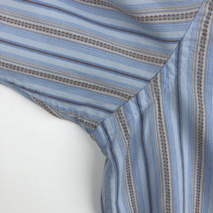 2000'S GAP CLASSIC FIT Long-Sleeve Cotton Stripe Shirt, Men's Size L (approx.) cotton Blue type light blue Vintage Second Hand