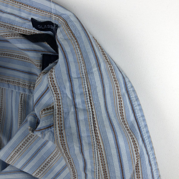 2000'S GAP CLASSIC FIT Long-Sleeve Cotton Stripe Shirt, Men's Size L (approx.) cotton Blue type light blue Vintage Second Hand