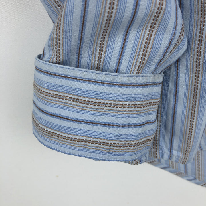 2000'S GAP CLASSIC FIT Long-Sleeve Cotton Stripe Shirt, Men's Size L (approx.) cotton Blue type light blue Vintage Second Hand
