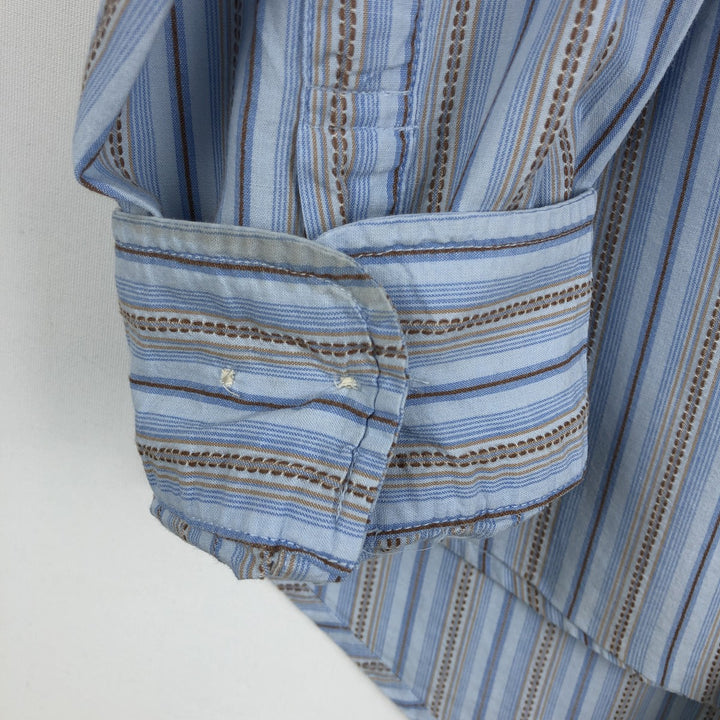 2000'S GAP CLASSIC FIT Long-Sleeve Cotton Stripe Shirt, Men's Size L (approx.) cotton Blue type light blue Vintage Second Hand