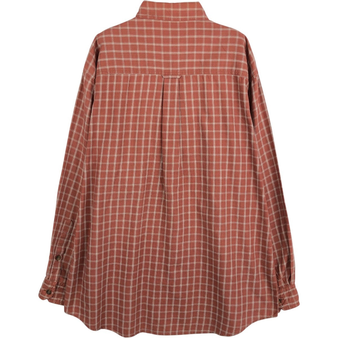 2000'S Woolrich Long-Sleeve Button-Down Check Shirt, Men's Size XL (approx.) unclear red type reddish brown Vintage Second Hand