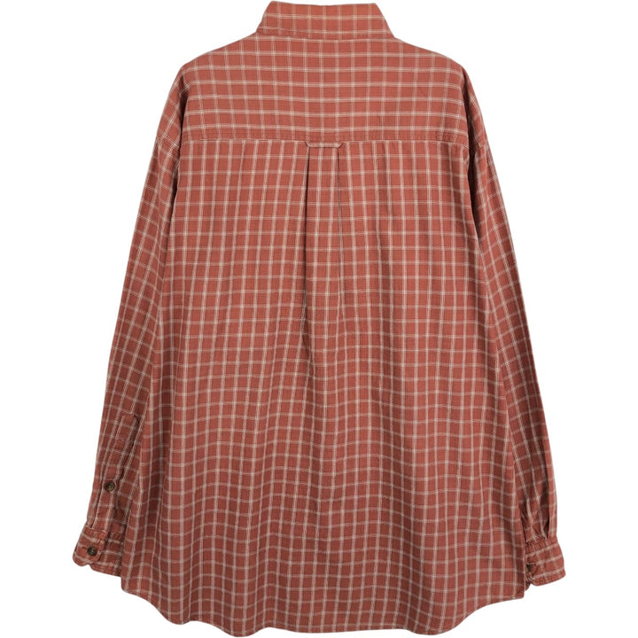 2000'S Woolrich Long-Sleeve Button-Down Check Shirt, Men's Size XL (approx.) unclear red type reddish brown Vintage Second Hand