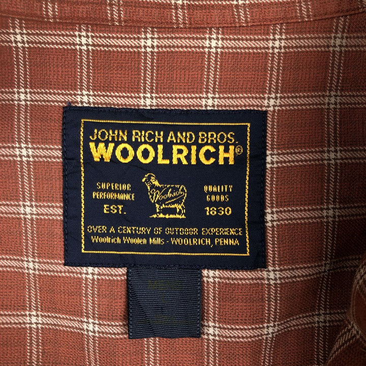 2000'S Woolrich Long-Sleeve Button-Down Check Shirt, Men's Size XL (approx.) unclear red type reddish brown Vintage Second Hand