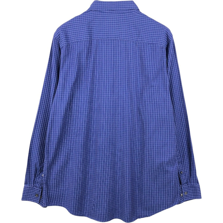 2000'S Banana Republic Long-Sleeve Button-Down Check Shirt, Men's Size XL (approx.) cotton blue type Vintage Second Hand