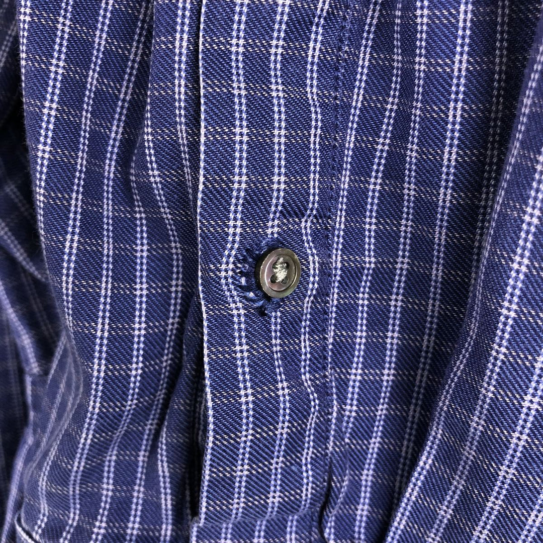 2000'S Banana Republic Long-Sleeve Button-Down Check Shirt, Men's Size XL (approx.) cotton blue type Vintage Second Hand