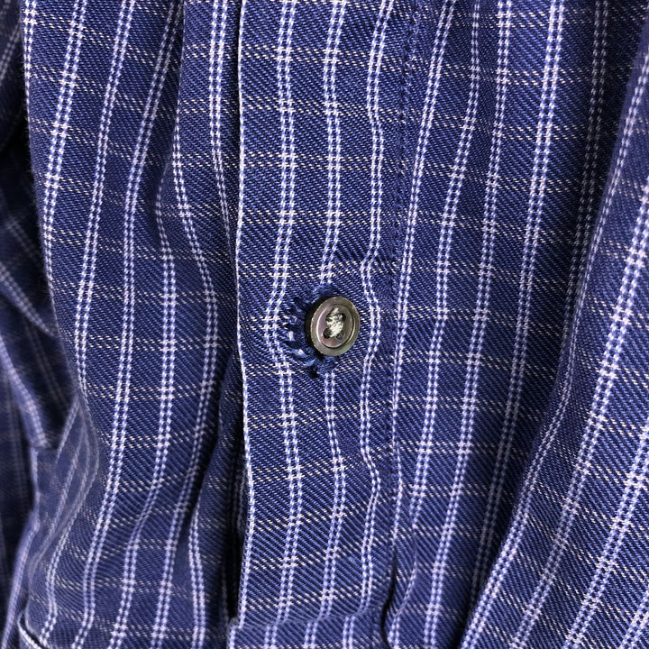 2000'S Banana Republic Long-Sleeve Button-Down Check Shirt, Men's Size XL (approx.) cotton blue type Vintage Second Hand