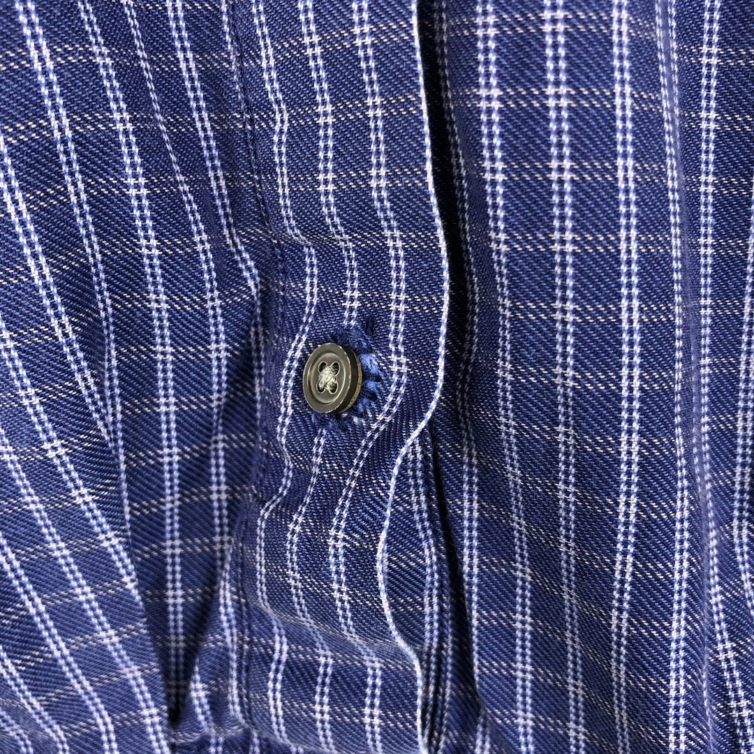 2000'S Banana Republic Long-Sleeve Button-Down Check Shirt, Men's Size XL (approx.) cotton blue type Vintage Second Hand