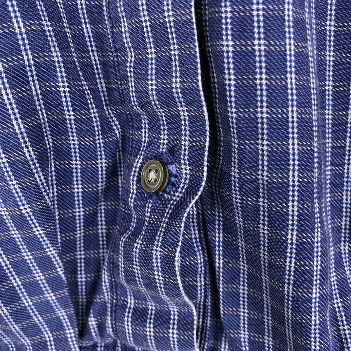 2000'S Banana Republic Long-Sleeve Button-Down Check Shirt, Men's Size XL (approx.) cotton blue type Vintage Second Hand