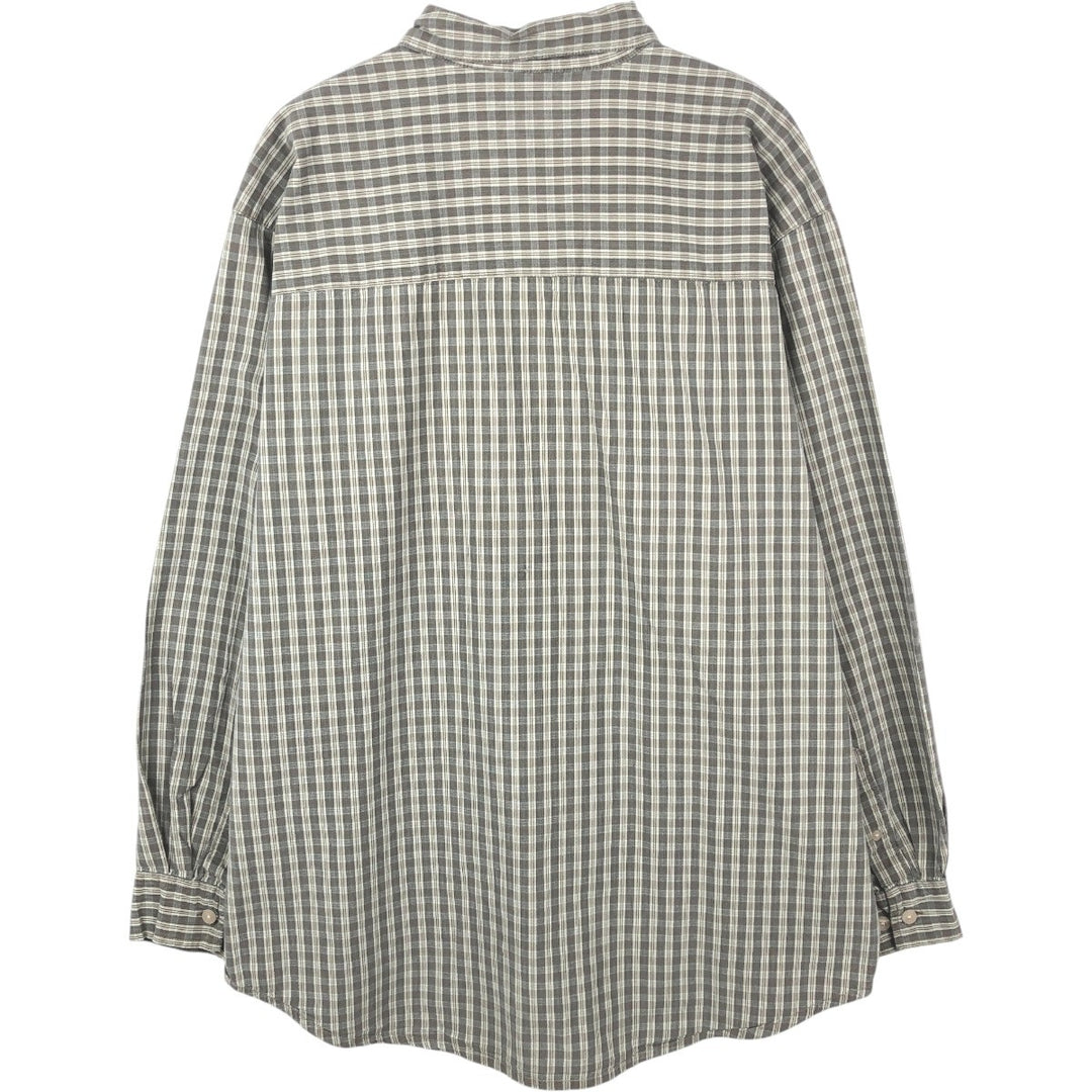 Levi's DRY GOODS Long-Sleeve Button-Down Check Shirt, Men's Size XXL (approx.) cotton Khaki type Vintage Second Hand