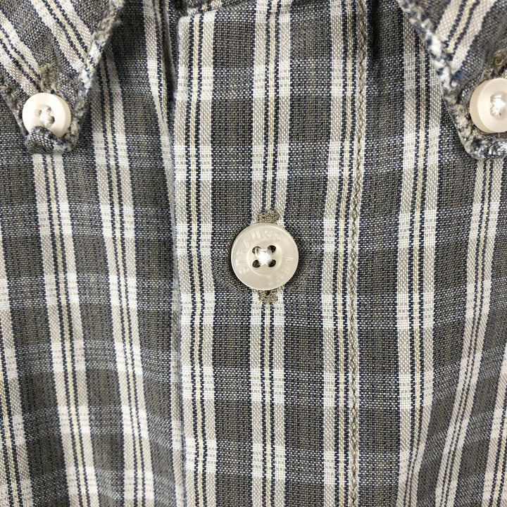 Levi's DRY GOODS Long-Sleeve Button-Down Check Shirt, Men's Size XXL (approx.) cotton Khaki type Vintage Second Hand