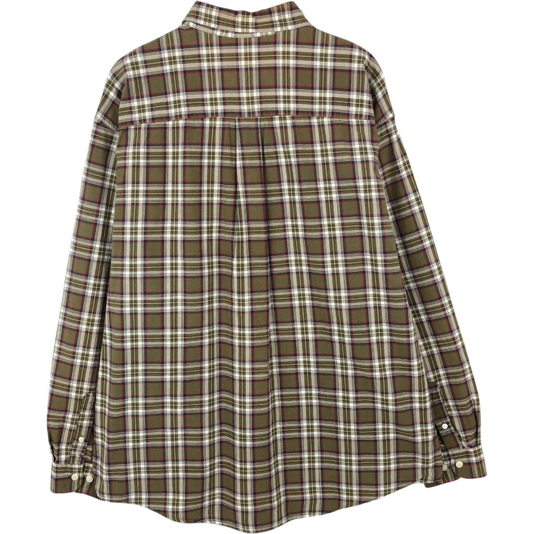 Eddie Bauer Long Sleeve Button-Down Check Shirt, Men's Size L cotton Khaki type Vintage Second Hand