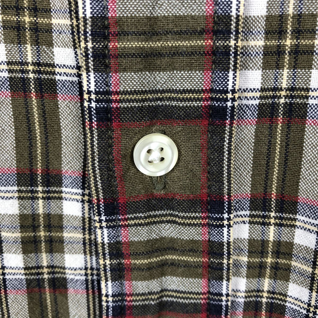 Eddie Bauer Long Sleeve Button-Down Check Shirt, Men's Size L cotton Khaki type Vintage Second Hand
