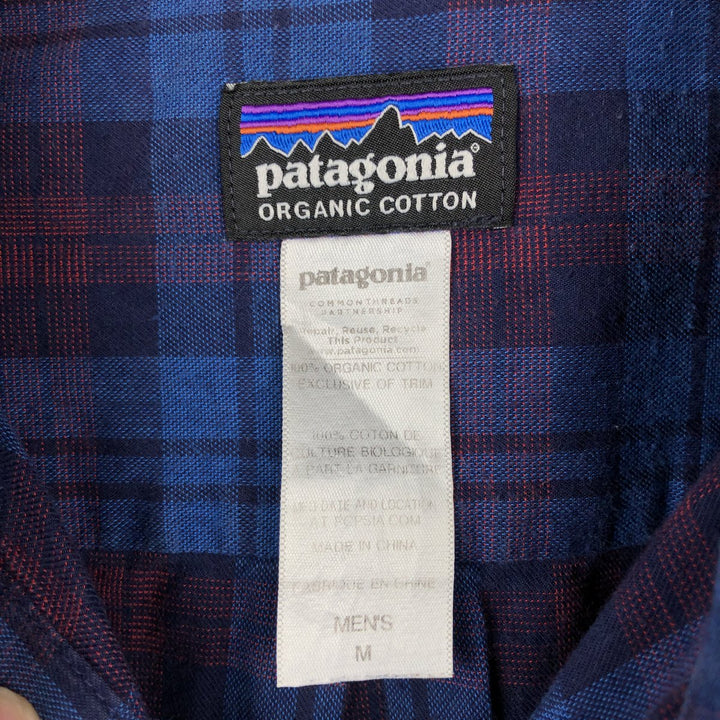 Patagonia ORGANIC COTTON 53837FA14 Long-Sleeve Cotton Check Shirt, Men's Size M (approx.) cotton blue type Vintage Second Hand