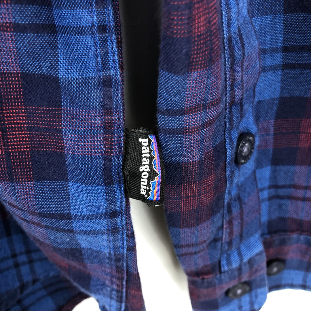 Patagonia ORGANIC COTTON 53837FA14 Long-Sleeve Cotton Check Shirt, Men's Size M (approx.) cotton blue type Vintage Second Hand