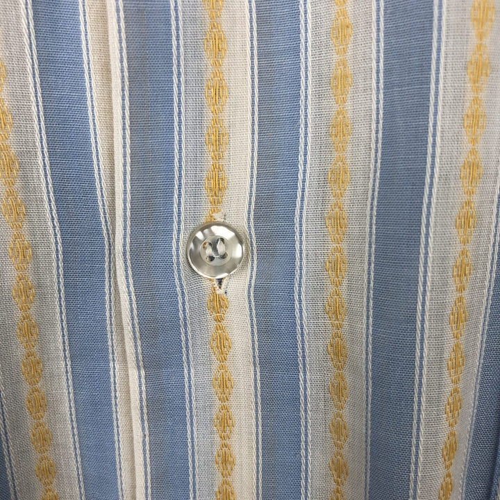 Striped Pattern Long-Sleeve Striped Shirt, Men's Size M (approx.) polyester Blue type light blue Vintage Second Hand