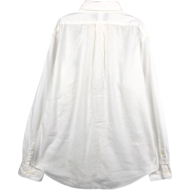 Ralph Lauren POLO by Ralph Lauren CUSTOM FIT Long-Sleeve Linen Button-Down Shirt, Men's Size L (approx.) linen white type Vintage Second Hand