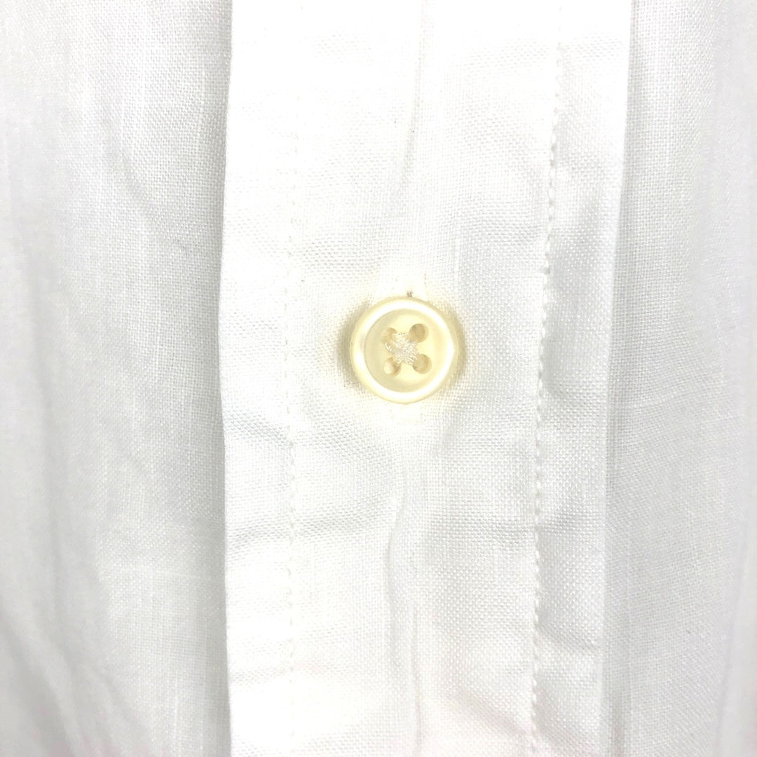 Ralph Lauren POLO by Ralph Lauren CUSTOM FIT Long-Sleeve Linen Button-Down Shirt, Men's Size L (approx.) linen white type Vintage Second Hand