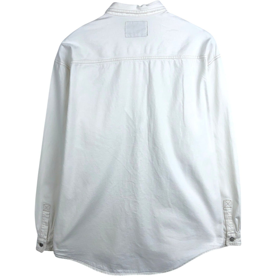 90s-00'S Levi's RED TAB Long-Sleeve White Denim Shirt, Men's Size XL (approx.) cotton white type Vintage Second Hand