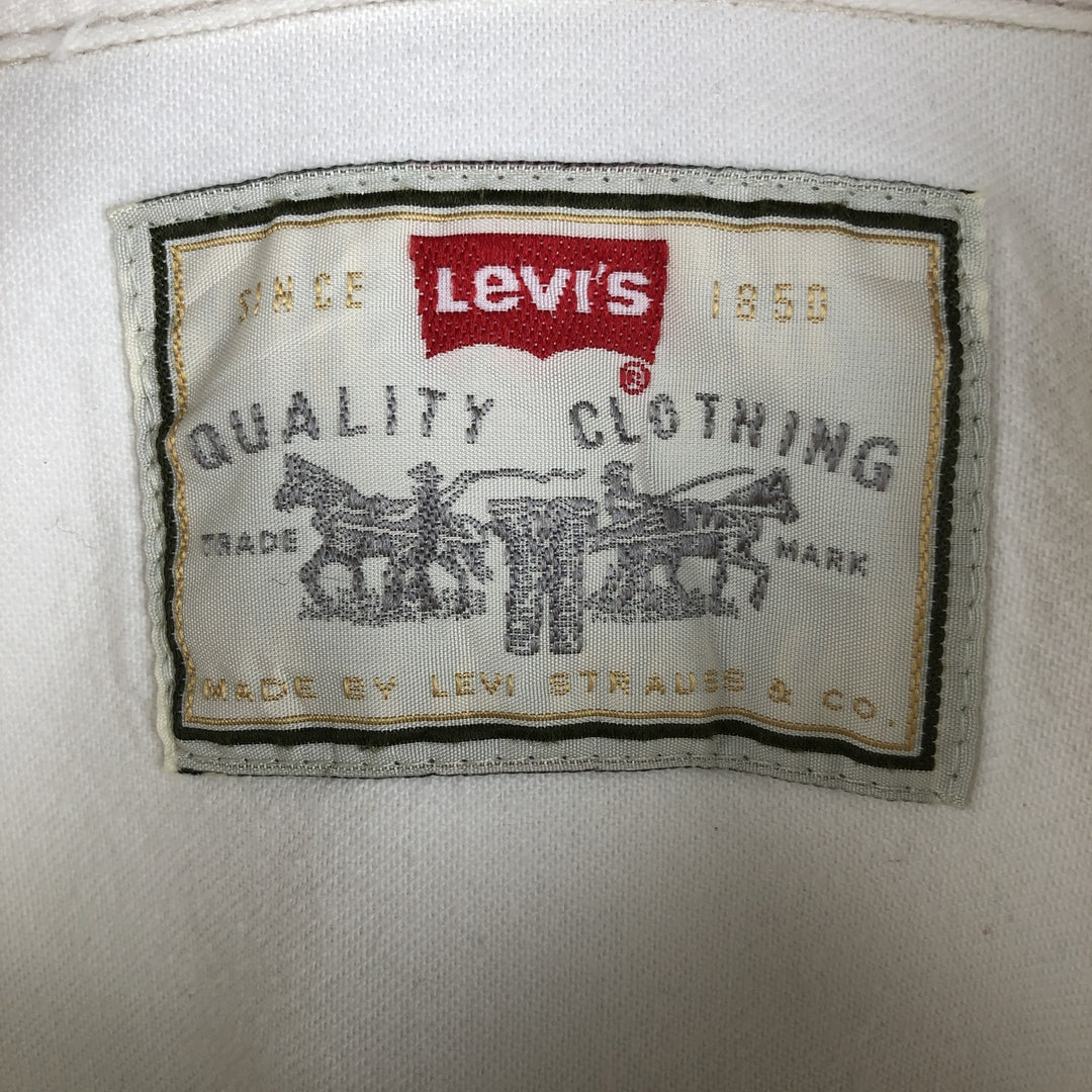 90s-00'S Levi's RED TAB Long-Sleeve White Denim Shirt, Men's Size XL (approx.) cotton white type Vintage Second Hand