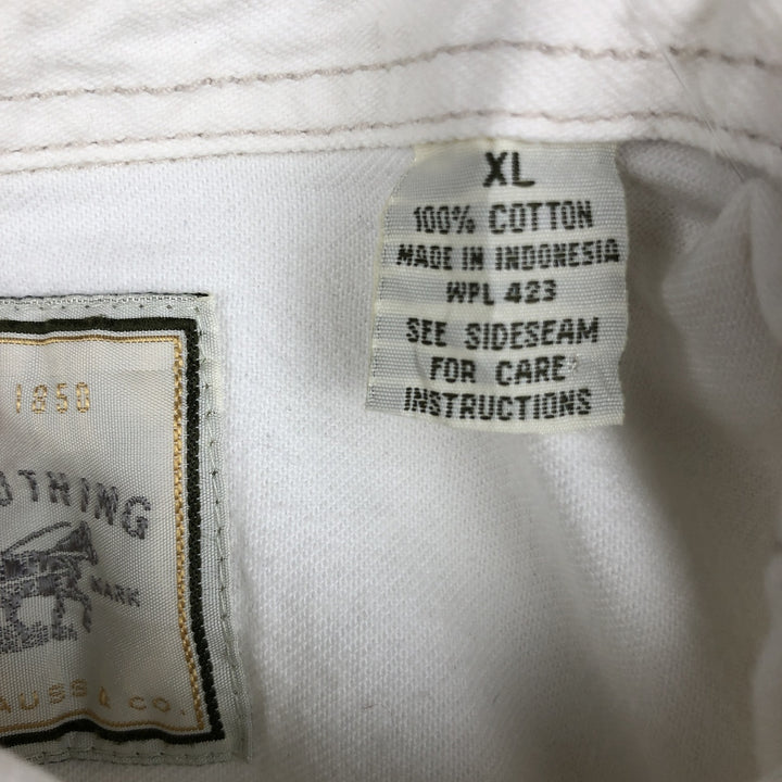 90s-00'S Levi's RED TAB Long-Sleeve White Denim Shirt, Men's Size XL (approx.) cotton white type Vintage Second Hand