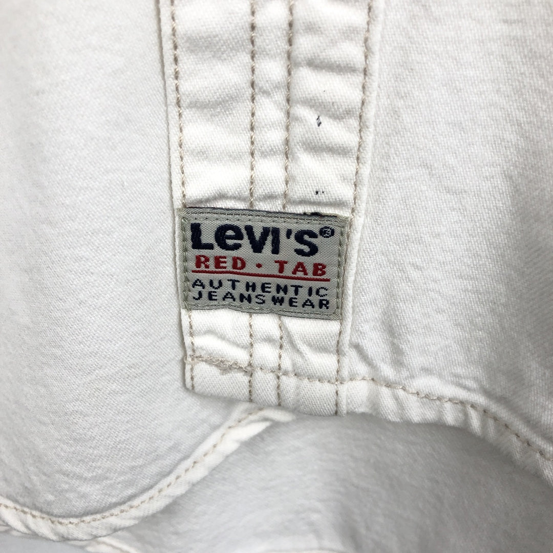 90s-00'S Levi's RED TAB Long-Sleeve White Denim Shirt, Men's Size XL (approx.) cotton white type Vintage Second Hand