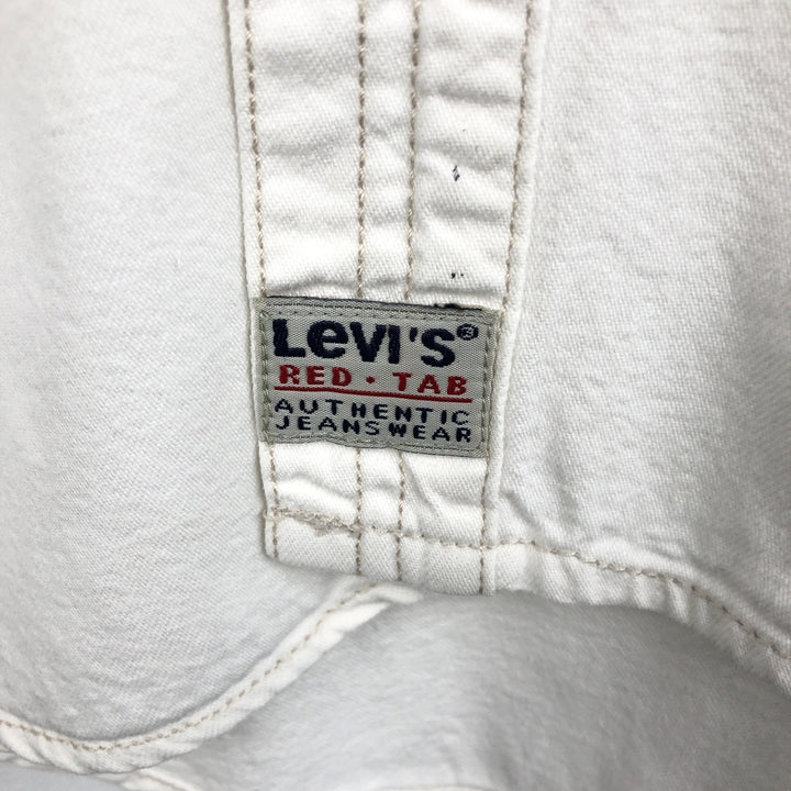 90s-00'S Levi's RED TAB Long-Sleeve White Denim Shirt, Men's Size XL (approx.) cotton white type Vintage Second Hand