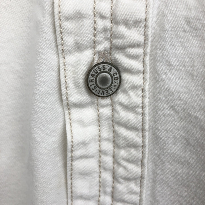 90s-00'S Levi's RED TAB Long-Sleeve White Denim Shirt, Men's Size XL (approx.) cotton white type Vintage Second Hand