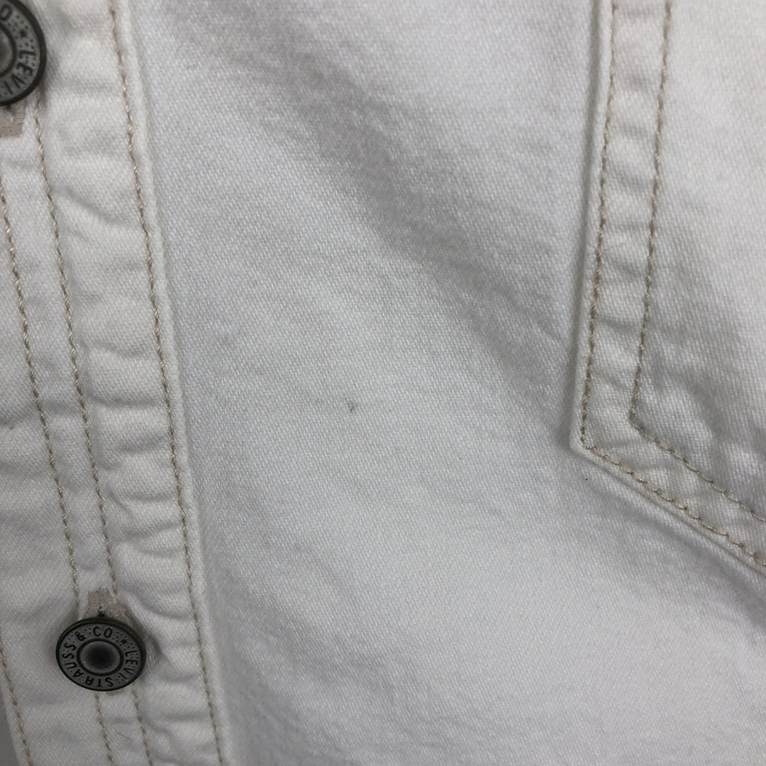 90s-00'S Levi's RED TAB Long-Sleeve White Denim Shirt, Men's Size XL (approx.) cotton white type Vintage Second Hand