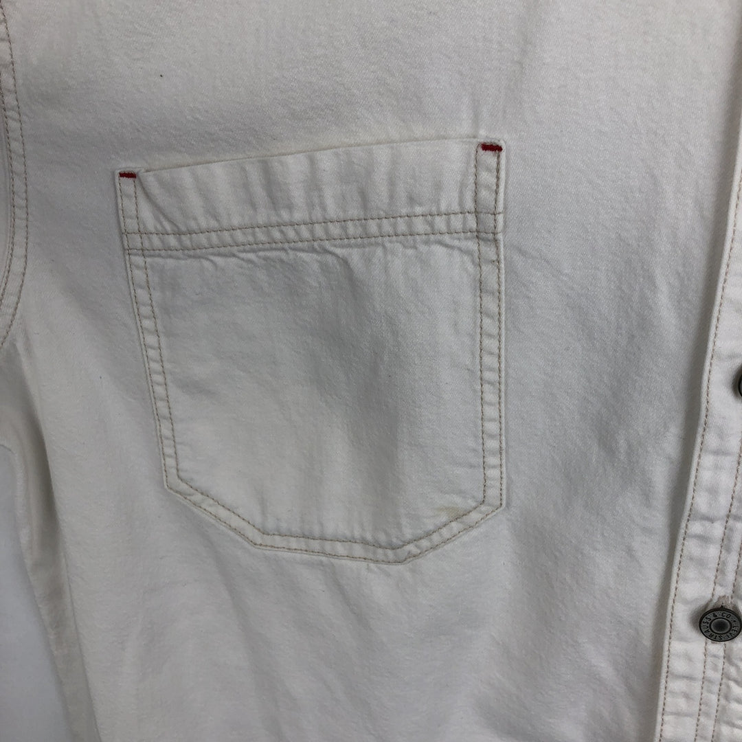 90s-00'S Levi's RED TAB Long-Sleeve White Denim Shirt, Men's Size XL (approx.) cotton white type Vintage Second Hand