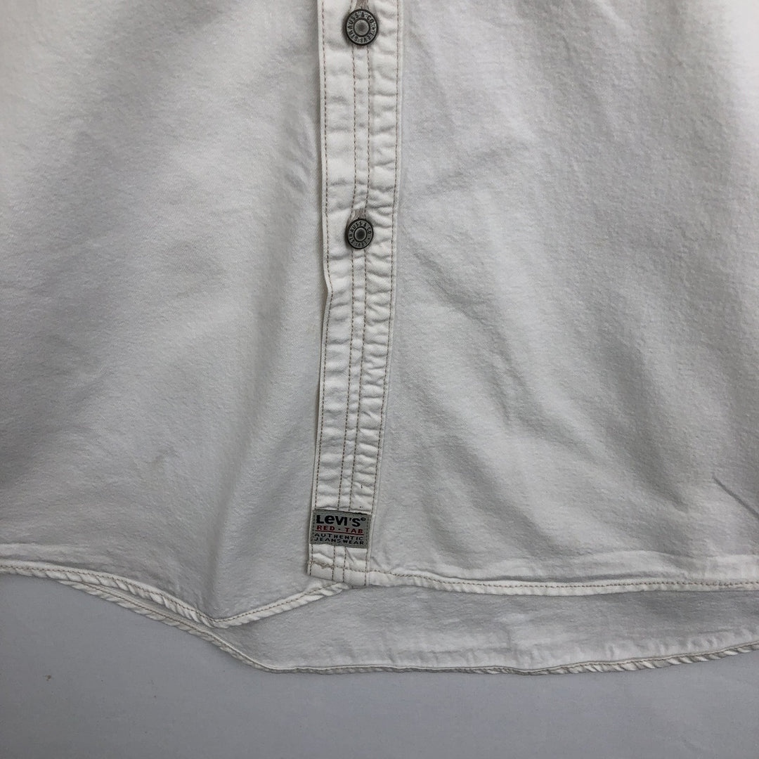 90s-00'S Levi's RED TAB Long-Sleeve White Denim Shirt, Men's Size XL (approx.) cotton white type Vintage Second Hand