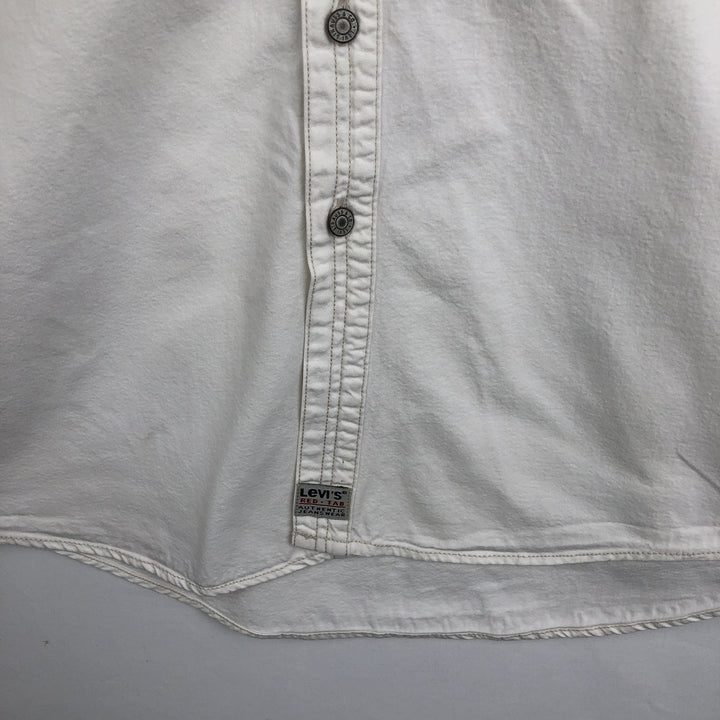 90s-00'S Levi's RED TAB Long-Sleeve White Denim Shirt, Men's Size XL (approx.) cotton white type Vintage Second Hand