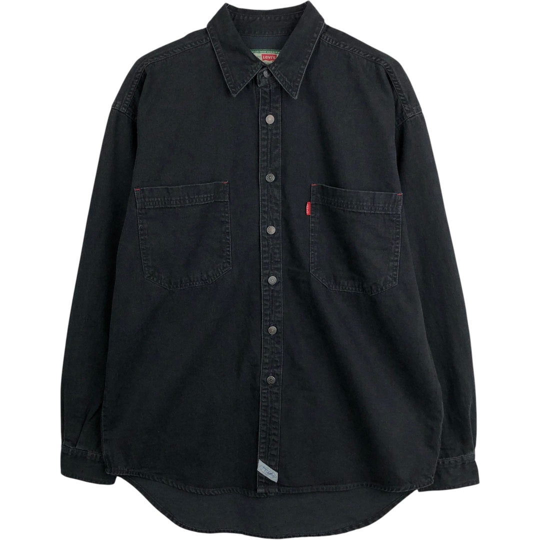 Levi's 60560-1361 Long-Sleeve Black Denim Shirt, Men's Size M (approx.) cotton black type Vintage Second Hand