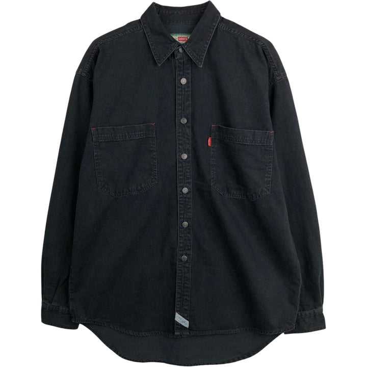Levi's 60560-1361 Long-Sleeve Black Denim Shirt, Men's Size M (approx.) cotton black type Vintage Second Hand
