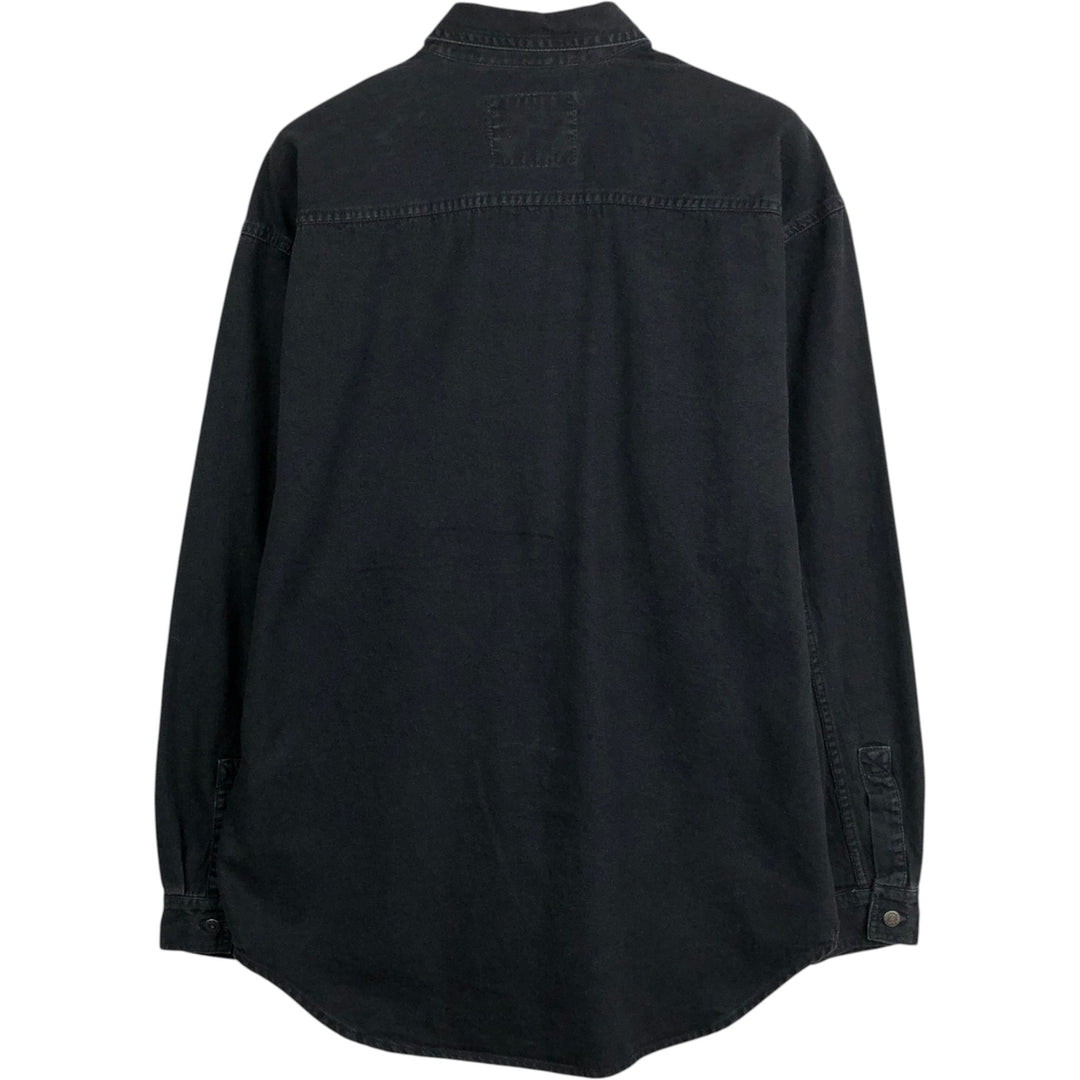 Levi's 60560-1361 Long-Sleeve Black Denim Shirt, Men's Size M (approx.) cotton black type Vintage Second Hand