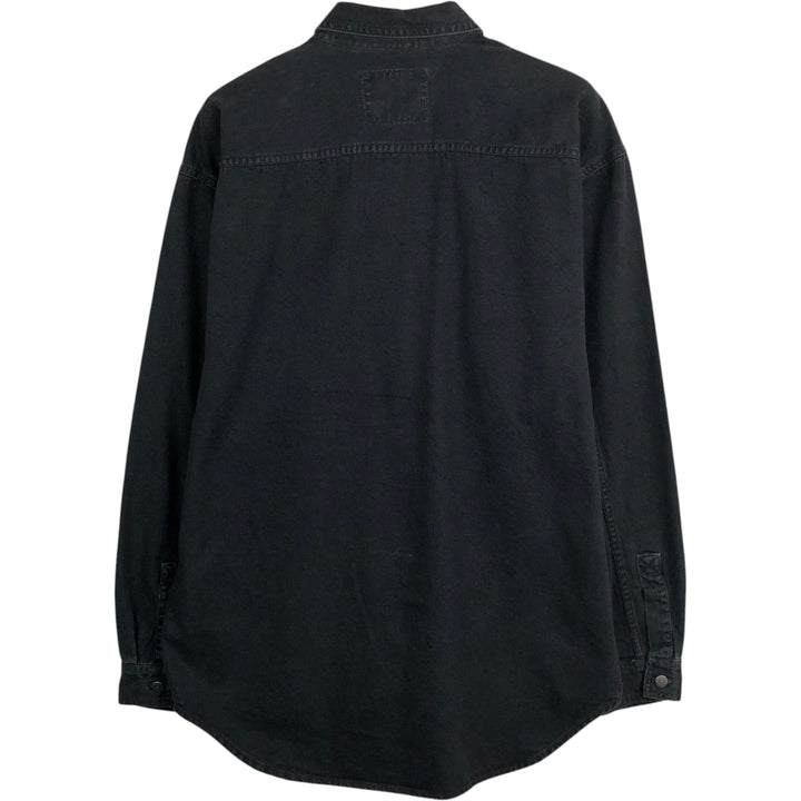 Levi's 60560-1361 Long-Sleeve Black Denim Shirt, Men's Size M (approx.) cotton black type Vintage Second Hand
