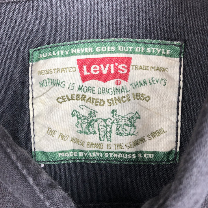 Levi's 60560-1361 Long-Sleeve Black Denim Shirt, Men's Size M (approx.) cotton black type Vintage Second Hand